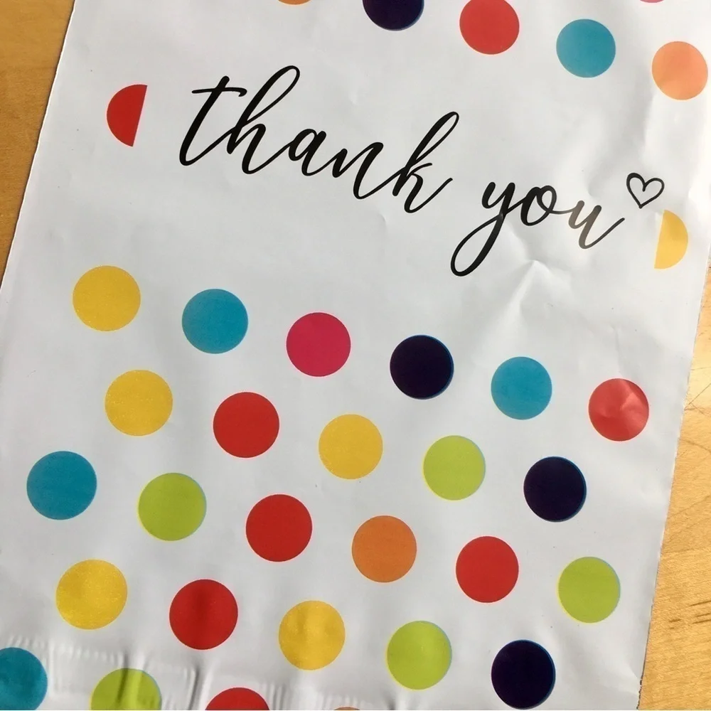 10 Count Polymailer Size Variety Bundle - HAPPY DOTS  (5/6x9 + 5/14x17)